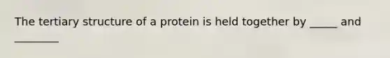 The tertiary structure of a protein is held together by _____ and ________