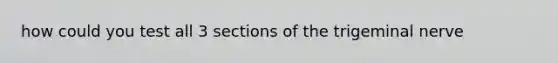 how could you test all 3 sections of the trigeminal nerve