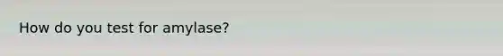 How do you test for amylase?