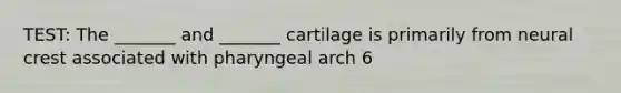 TEST: The _______ and _______ cartilage is primarily from neural crest associated with pharyngeal arch 6