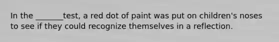 In the _______test, a red dot of paint was put on children's noses to see if they could recognize themselves in a reflection.