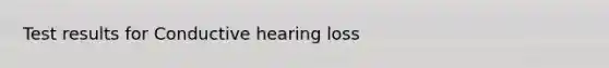 Test results for Conductive hearing loss