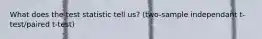 What does the test statistic tell us? (two-sample independant t-test/paired t-test)