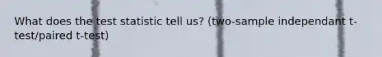What does the test statistic tell us? (two-sample independant t-test/paired t-test)