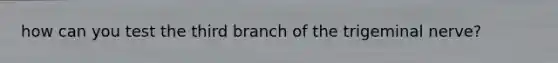 how can you test the third branch of the trigeminal nerve?