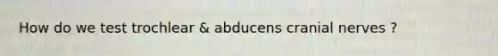 How do we test trochlear & abducens cranial nerves ?