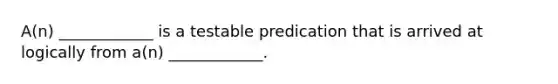 A(n) ____________ is a testable predication that is arrived at logically from a(n) ____________.