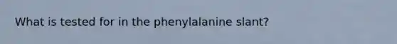 What is tested for in the phenylalanine slant?