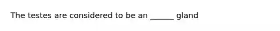 The testes are considered to be an ______ gland