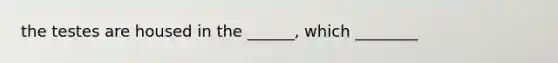 the testes are housed in the ______, which ________