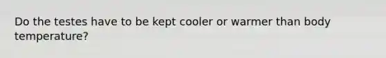 Do the testes have to be kept cooler or warmer than body temperature?