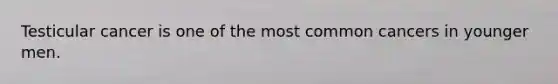 Testicular cancer is one of the most common cancers in younger men.
