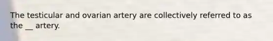 The testicular and ovarian artery are collectively referred to as the __ artery.