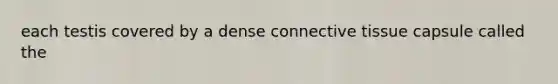 each testis covered by a dense connective tissue capsule called the