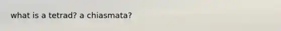 what is a tetrad? a chiasmata?