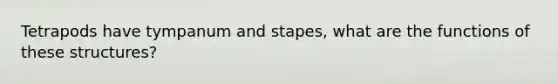 Tetrapods have tympanum and stapes, what are the functions of these structures?