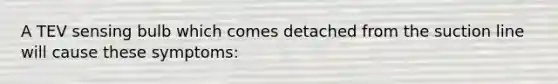 A TEV sensing bulb which comes detached from the suction line will cause these symptoms: