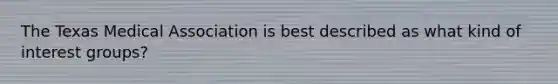 The Texas Medical Association is best described as what kind of interest groups?