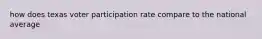 how does texas voter participation rate compare to the national average