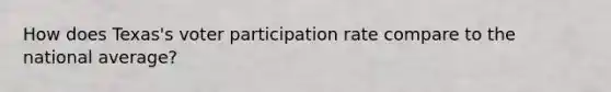 How does Texas's voter participation rate compare to the national average?