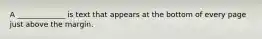 A _____________ is text that appears at the bottom of every page just above the margin.
