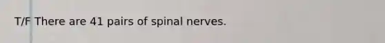 T/F There are 41 pairs of spinal nerves.