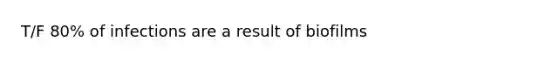 T/F 80% of infections are a result of biofilms