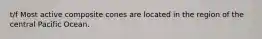 t/f Most active composite cones are located in the region of the central Pacific Ocean.