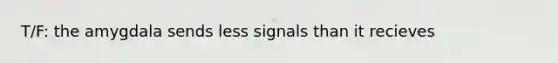 T/F: the amygdala sends less signals than it recieves