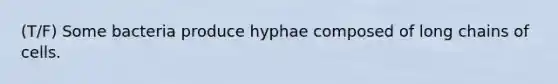 (T/F) Some bacteria produce hyphae composed of long chains of cells.