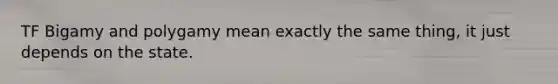 TF Bigamy and polygamy mean exactly the same thing, it just depends on the state.