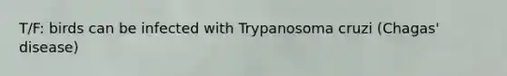 T/F: birds can be infected with Trypanosoma cruzi (Chagas' disease)