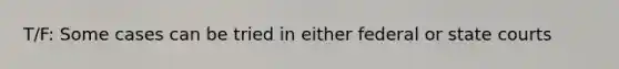 T/F: Some cases can be tried in either federal or state courts