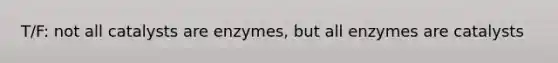 T/F: not all catalysts are enzymes, but all enzymes are catalysts