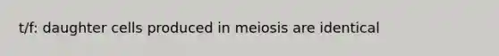 t/f: daughter cells produced in meiosis are identical