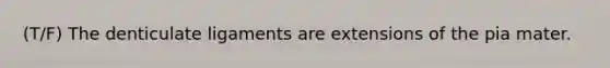 (T/F) The denticulate ligaments are extensions of the pia mater.