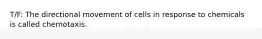 T/F: The directional movement of cells in response to chemicals is called chemotaxis.