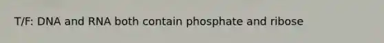 T/F: DNA and RNA both contain phosphate and ribose