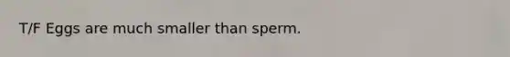 T/F Eggs are much smaller than sperm.