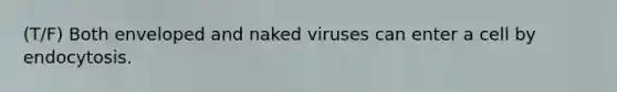 (T/F) Both enveloped and naked viruses can enter a cell by endocytosis.