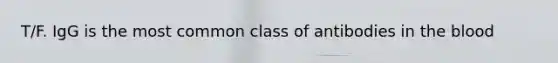 T/F. IgG is the most common class of antibodies in the blood