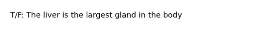 T/F: The liver is the largest gland in the body