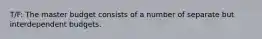 T/F: The master budget consists of a number of separate but interdependent budgets.