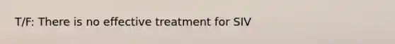 T/F: There is no effective treatment for SIV