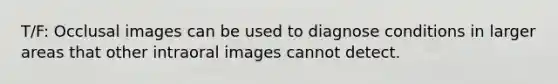 T/F: Occlusal images can be used to diagnose conditions in larger areas that other intraoral images cannot detect.