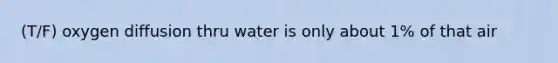 (T/F) oxygen diffusion thru water is only about 1% of that air