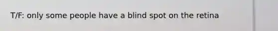 T/F: only some people have a blind spot on the retina