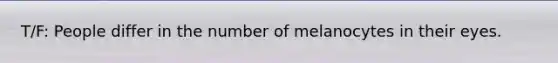 T/F: People differ in the number of melanocytes in their eyes.