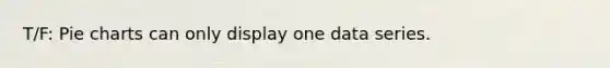 T/F: Pie charts can only display one data series.