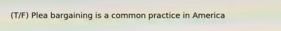 (T/F) Plea bargaining is a common practice in America